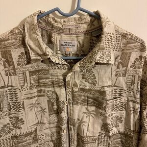 Quiksilver waterman collection comfort fit aloha Hawaiian shirt size l large
